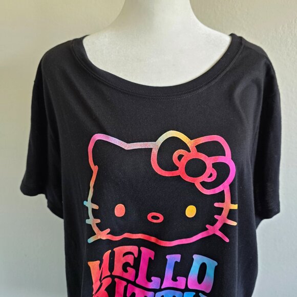 New TORRID Hello Kitty Classic Fit Crew Tee Shirt Black Cotton Poly Size 2 2X - Picture 3 of 9